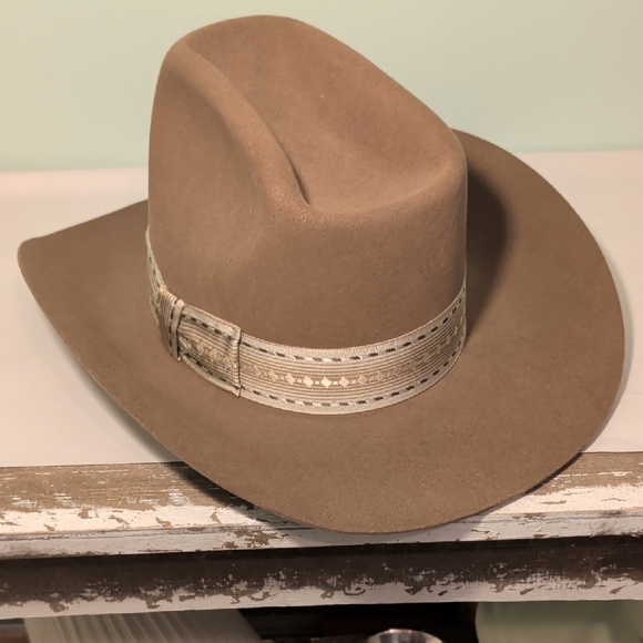 Men's Vintage Tan Trail Ridge Western Cowboy Hat - Picture 3 of 8